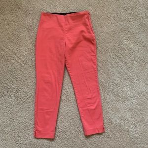 Old Navy Coral High-Waisted Pixie Side Zip Ankle Pants